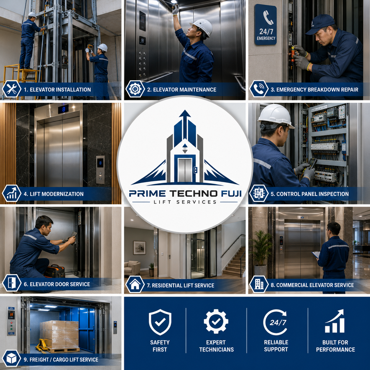 Prime Techno Fuji services collage