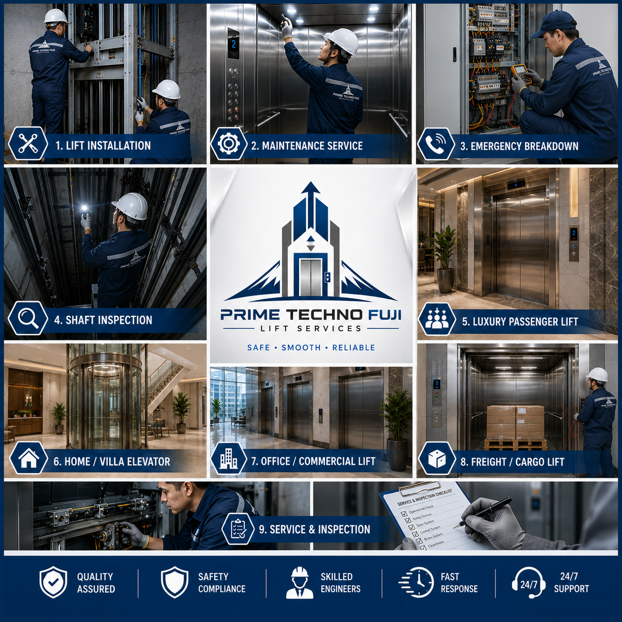 Lift services collage