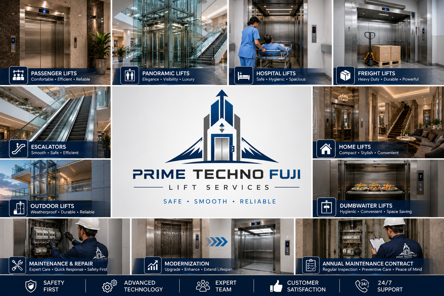 Prime Techno Fuji service collage